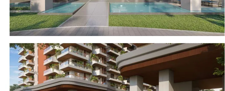 Lower entry podium area at Vrindavan Greenlife